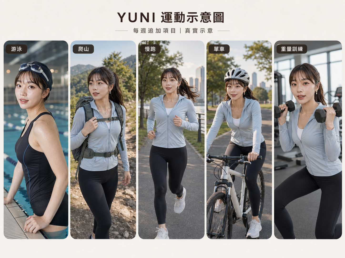 YUNI 每週追加運動示意圖